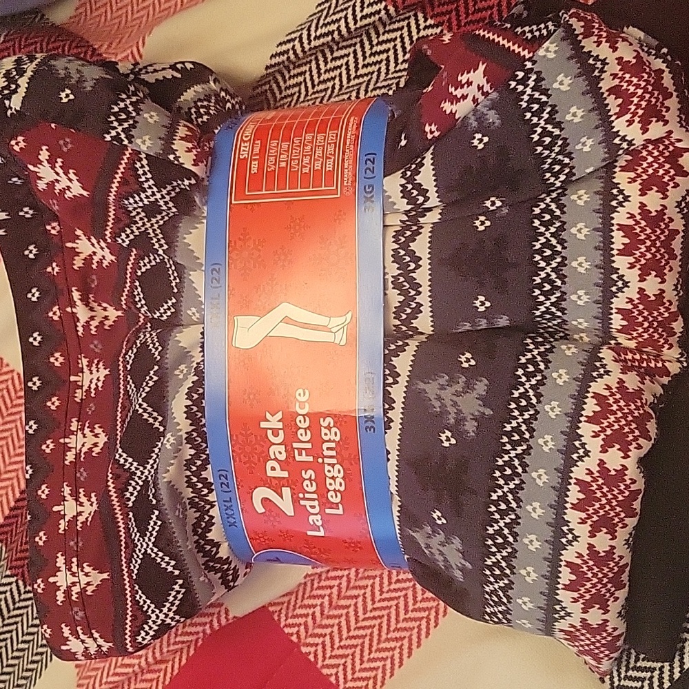 Faded Glory 2pk Ladies Fleece Leggins